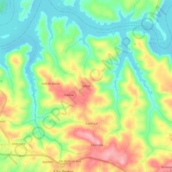 Mapa topográfico Sobral, altitud, relieve
