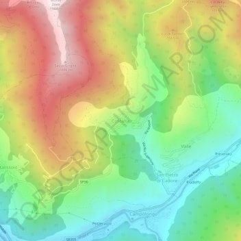 Mapa topográfico Costalta, altitud, relieve