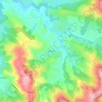 Mapa topográfico Lambarré, altitud, relieve