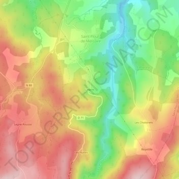 Mapa topográfico L'Herm, altitud, relieve
