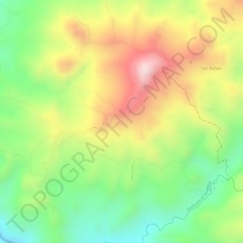 Mapa topográfico La Meseta, altitud, relieve