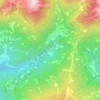 Mapa topográfico Salzen, altitud, relieve