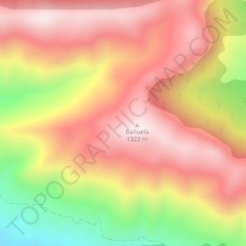 Mapa topográfico Sierra Morena, altitud, relieve