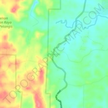 Mapa topográfico Petangis, altitud, relieve