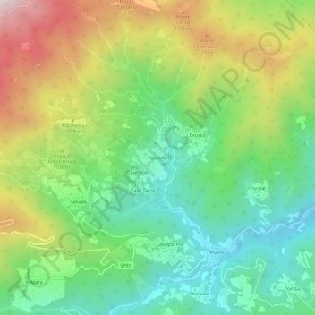Mapa topográfico Revoleto, altitud, relieve
