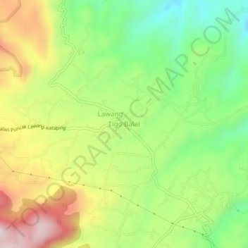 Mapa topográfico Tigo Balai, altitud, relieve