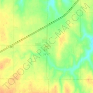 Mapa topográfico Leoville, altitud, relieve