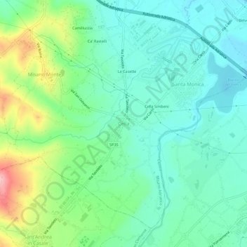 Mapa topográfico Cella, altitud, relieve