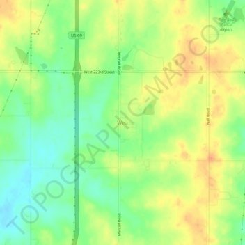 Mapa topográfico Wea, altitud, relieve