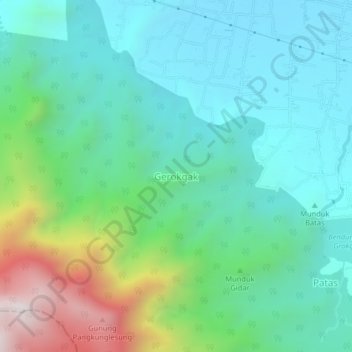Mapa topográfico Gerokgak, altitud, relieve