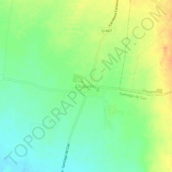 Mapa topográfico Chiquitoy, altitud, relieve