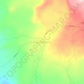 Mapa topográfico García Flamenco, altitud, relieve