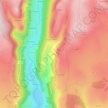 Mapa topográfico Lidar, altitud, relieve