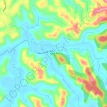 Mapa topográfico Achiote, altitud, relieve