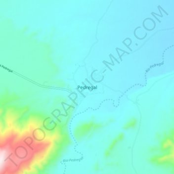 Mapa topográfico Pedregal, altitud, relieve