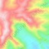 Mapa topográfico Loma El Caliente, altitud, relieve