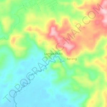 Mapa topográfico Lemba Mukti, altitud, relieve