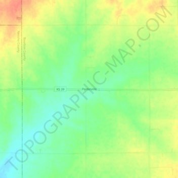 Mapa topográfico Porterville, altitud, relieve