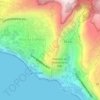 Mapa topográfico Achada de Santo Antão, altitud, relieve