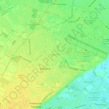 Mapa topográfico Cité des Fleurs, altitud, relieve