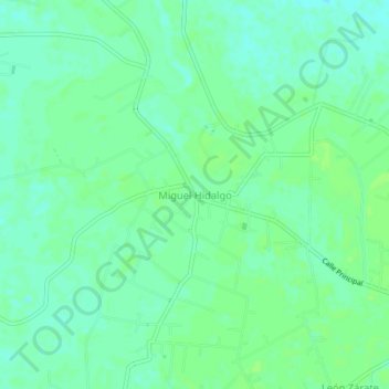 Mapa topográfico Miguel Hidalgo, altitud, relieve