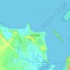 Mapa topográfico Hervey Bay, altitud, relieve