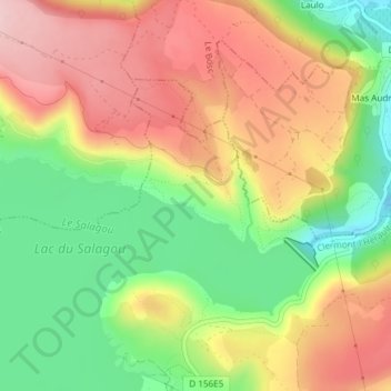 Mapa topográfico Pradines, altitud, relieve