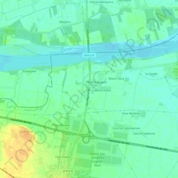 Mapa topográfico la Dogana, altitud, relieve