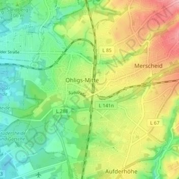 Mapa topográfico Nassenweg, altitud, relieve