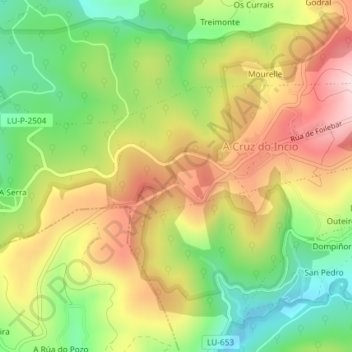 Mapa topográfico Abadengo, altitud, relieve