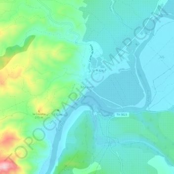 Mapa topográfico Miravet, altitud, relieve