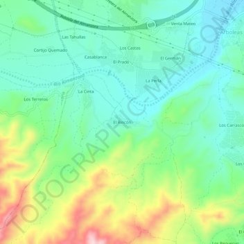 Mapa topográfico El Rincón, altitud, relieve