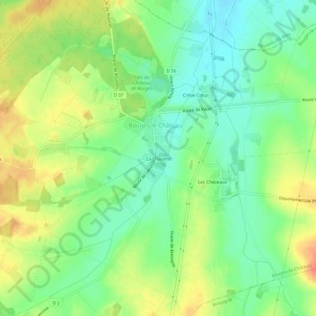 Mapa topográfico La Chaume, altitud, relieve