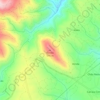 Mapa topográfico Venda, altitud, relieve