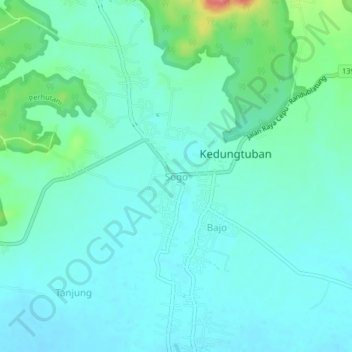 Mapa topográfico Sogo, altitud, relieve