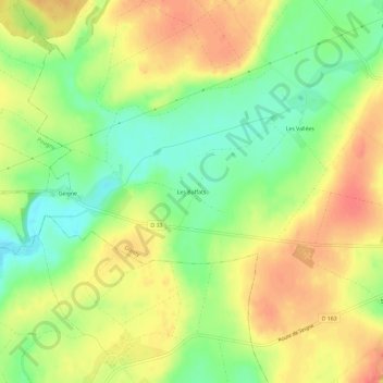 Mapa topográfico Les Buffats, altitud, relieve