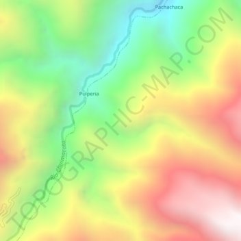Mapa topográfico Provincia de Huanta, altitud, relieve