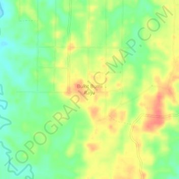 Mapa topográfico Bukit Bumi Raya, altitud, relieve