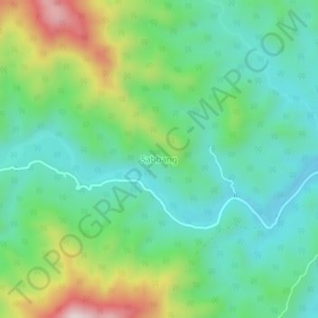 Mapa topográfico Sabbang, altitud, relieve