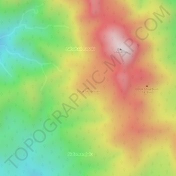 Mapa topográfico Dolok Sibualbuali, altitud, relieve