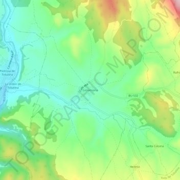 Mapa topográfico Extramiana, altitud, relieve