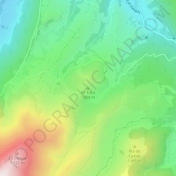 Mapa topográfico Le Tuco, altitud, relieve