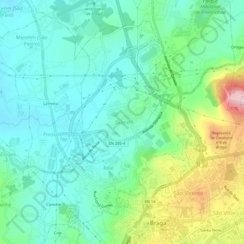 Mapa topográfico Dume, altitud, relieve