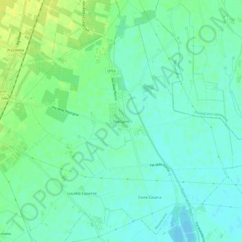 Mapa topográfico Grezzano, altitud, relieve