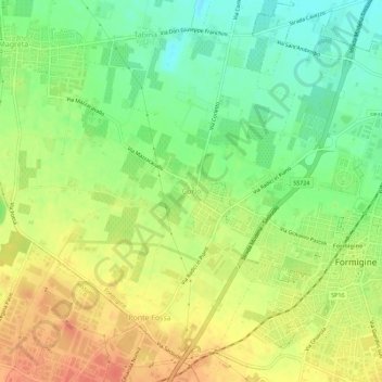 Mapa topográfico Corlo, altitud, relieve