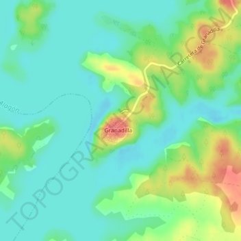 Mapa topográfico Castillo de Granadilla, altitud, relieve