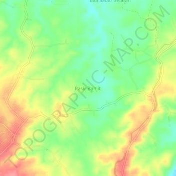 Mapa topográfico Pasir Banjit, altitud, relieve
