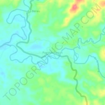 Mapa topográfico Pondok Suguh, altitud, relieve