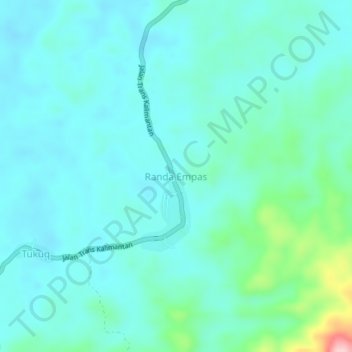 Mapa topográfico Randa Empas, altitud, relieve