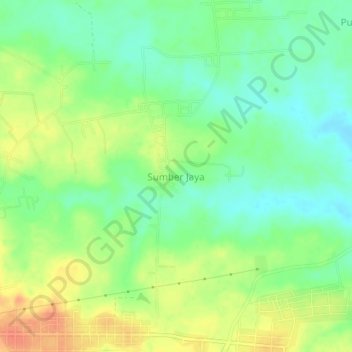 Mapa topográfico Sumber Jaya, altitud, relieve